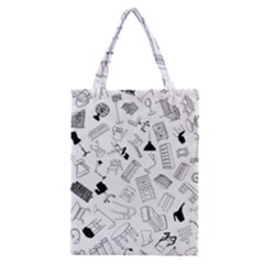 Furniture Black Decor Pattern Classic Tote Bag by Simbadda