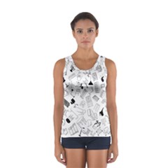 Furniture Black Decor Pattern Women s Sport Tank Top  by Simbadda