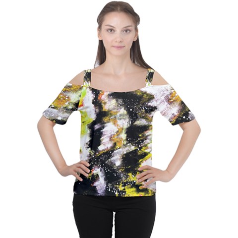 Canvas Acrylic Digital Design Women s Cutout Shoulder Tee by Simbadda