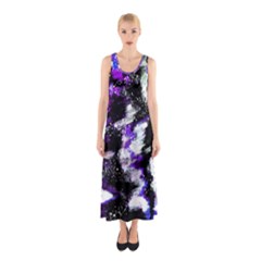 Canvas Acrylic Digital Design Sleeveless Maxi Dress by Simbadda