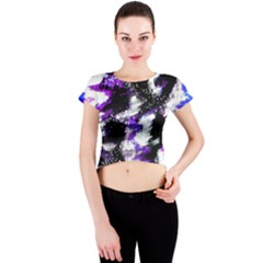 Canvas Acrylic Digital Design Crew Neck Crop Top by Simbadda