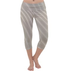 Sand Pattern Wave Texture Capri Yoga Leggings by Simbadda