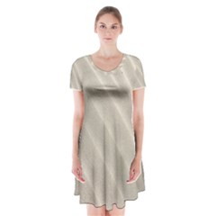 Sand Pattern Wave Texture Short Sleeve V-neck Flare Dress by Simbadda