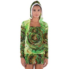 Canvas Acrylic Design Color Women s Long Sleeve Hooded T-shirt by Simbadda