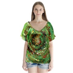 Canvas Acrylic Design Color Flutter Sleeve Top