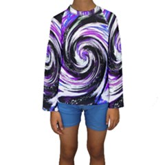 Canvas Acrylic Digital Design Kids  Long Sleeve Swimwear by Simbadda