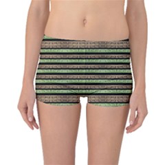 Camo Stripes Print Boyleg Bikini Bottoms