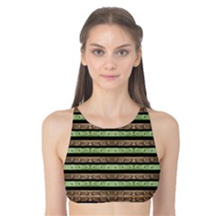 Camo Stripes Print Tank Bikini Top by dflcprintsclothing