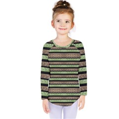 Camo Stripes Print Kids  Long Sleeve Tee