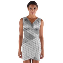 Design Grafis Pattern Wrap Front Bodycon Dress by Simbadda