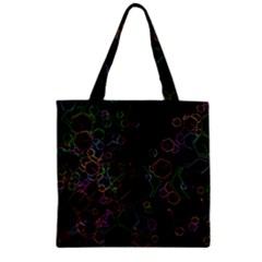 Boxs Black Background Pattern Zipper Grocery Tote Bag by Simbadda