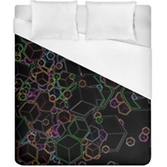 Boxs Black Background Pattern Duvet Cover (california King Size) by Simbadda