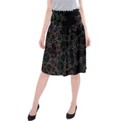 Boxs Black Background Pattern Midi Beach Skirt by Simbadda