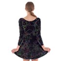 Boxs Black Background Pattern Long Sleeve Velvet Skater Dress View2