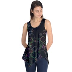 Boxs Black Background Pattern Sleeveless Tunic by Simbadda