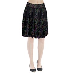 Boxs Black Background Pattern Pleated Skirt by Simbadda