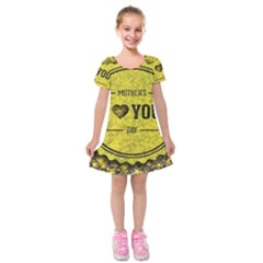 Happy Mother Day Kids  Short Sleeve Velvet Dress by Simbadda