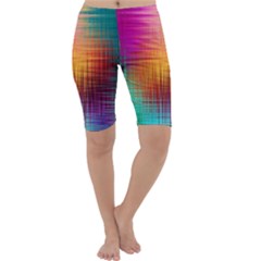 Colourful Weave Background Cropped Leggings  by Simbadda