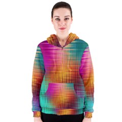 Colourful Weave Background Women s Zipper Hoodie by Simbadda