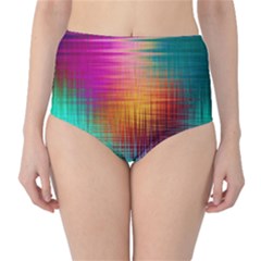 Colourful Weave Background High-waist Bikini Bottoms by Simbadda