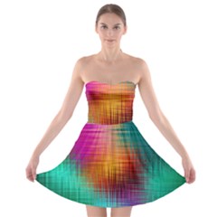 Colourful Weave Background Strapless Bra Top Dress by Simbadda