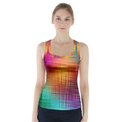 Colourful Weave Background Racer Back Sports Top by Simbadda