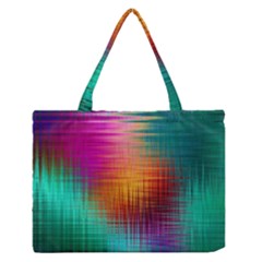 Colourful Weave Background Medium Zipper Tote Bag by Simbadda