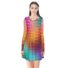 Colourful Weave Background Flare Dress by Simbadda