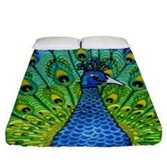 Peacock Bird Animation Fitted Sheet (queen Size) by Simbadda