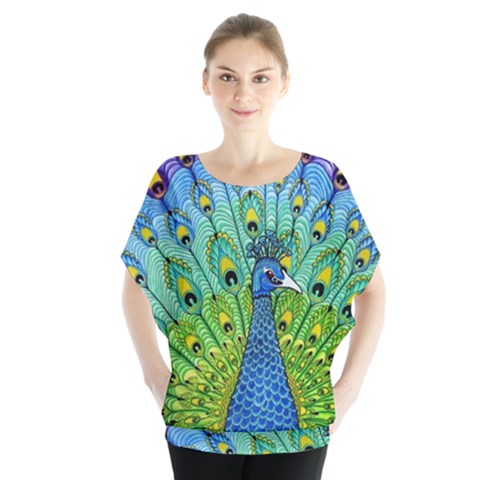 Peacock Bird Animation Blouse by Simbadda