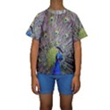 Peacock Bird Feathers Kids  Short Sleeve Swimwear View1