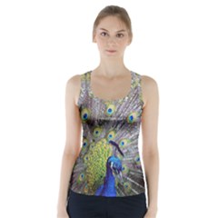 Peacock Bird Feathers Racer Back Sports Top