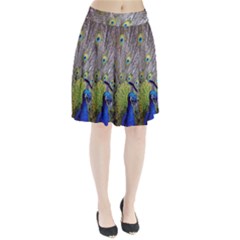 Peacock Bird Feathers Pleated Skirt by Simbadda