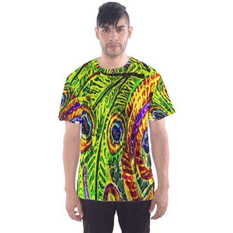 Peacock Feathers Men s Sport Mesh Tee by Simbadda