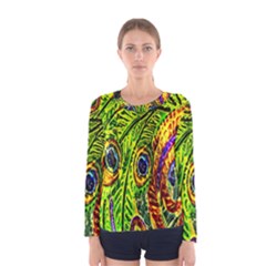 Peacock Feathers Women s Long Sleeve Tee