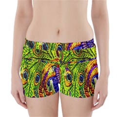 Peacock Feathers Boyleg Bikini Wrap Bottoms by Simbadda