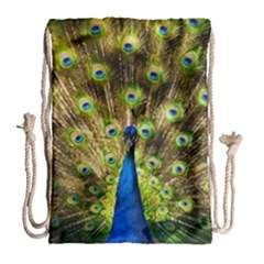 Peacock Bird Drawstring Bag (large) by Simbadda