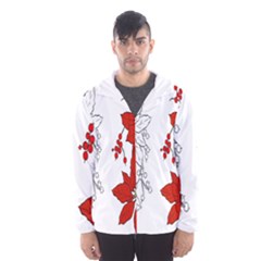 Poinsettia Flower Coloring Page Hooded Wind Breaker (men) by Simbadda