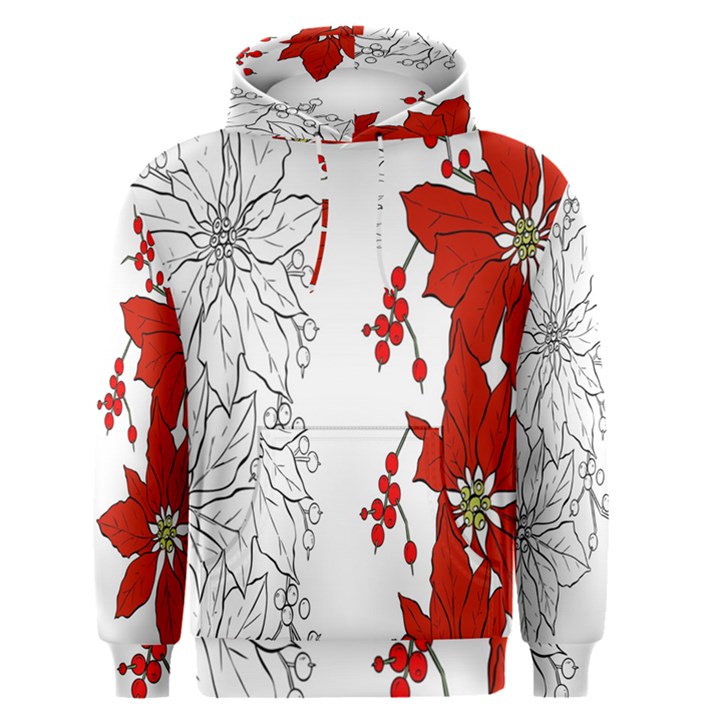 Poinsettia Flower Coloring Page Men s Pullover Hoodie