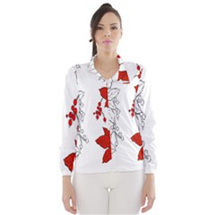 Poinsettia Flower Coloring Page Wind Breaker (women) by Simbadda