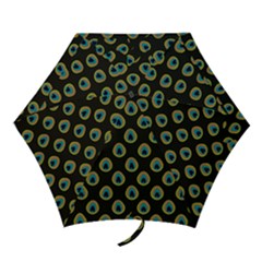 Peacock Inspired Background Mini Folding Umbrellas by Simbadda