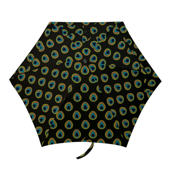 Peacock Inspired Background Mini Folding Umbrellas