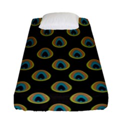 Peacock Inspired Background Fitted Sheet (single Size)