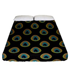 Peacock Inspired Background Fitted Sheet (queen Size)