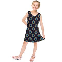 Peacock Inspired Background Kids  Tunic Dress