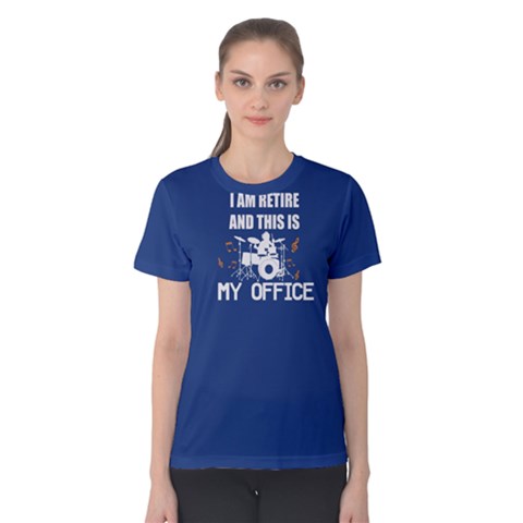 Blue Iam Retire And This Is My Office Women s Cotton Tee by FunnySaying