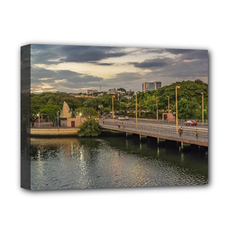 Estero Salado River Guayaquil Ecuador Deluxe Canvas 16  X 12   by dflcprints