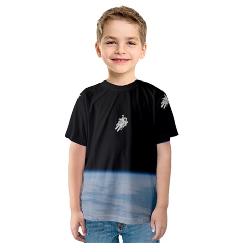 Amazing Stunning Astronaut Amazed Kids  Sport Mesh Tee by Simbadda