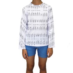 Jingle Bells Song Christmas Carol Kids  Long Sleeve Swimwear by Simbadda