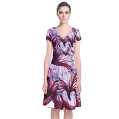 Jellyfish Ballet Wind Short Sleeve Front Wrap Dress by Simbadda